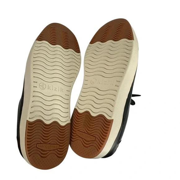 KIZIK Men's 11 Wide Black Smooth Leather Lace up Sneakers - Picture 7 of 8